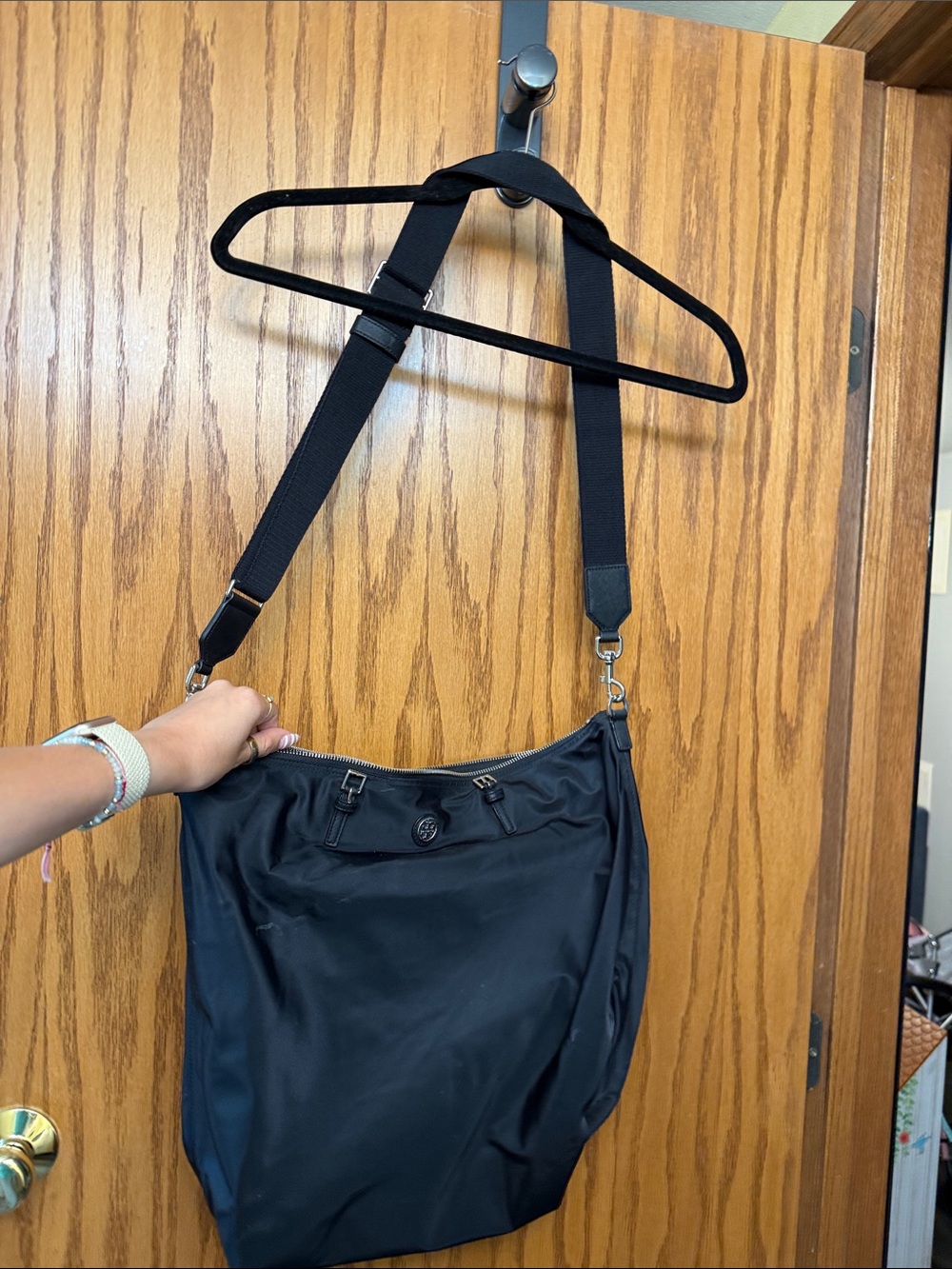 Tory Burch Black Nylon Crossbody Bag with Adjustable Strap